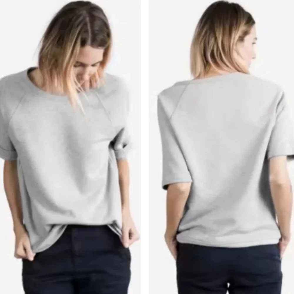 Everlane Grey Shortsleeved Sweatshirt - Picture 2 of 7